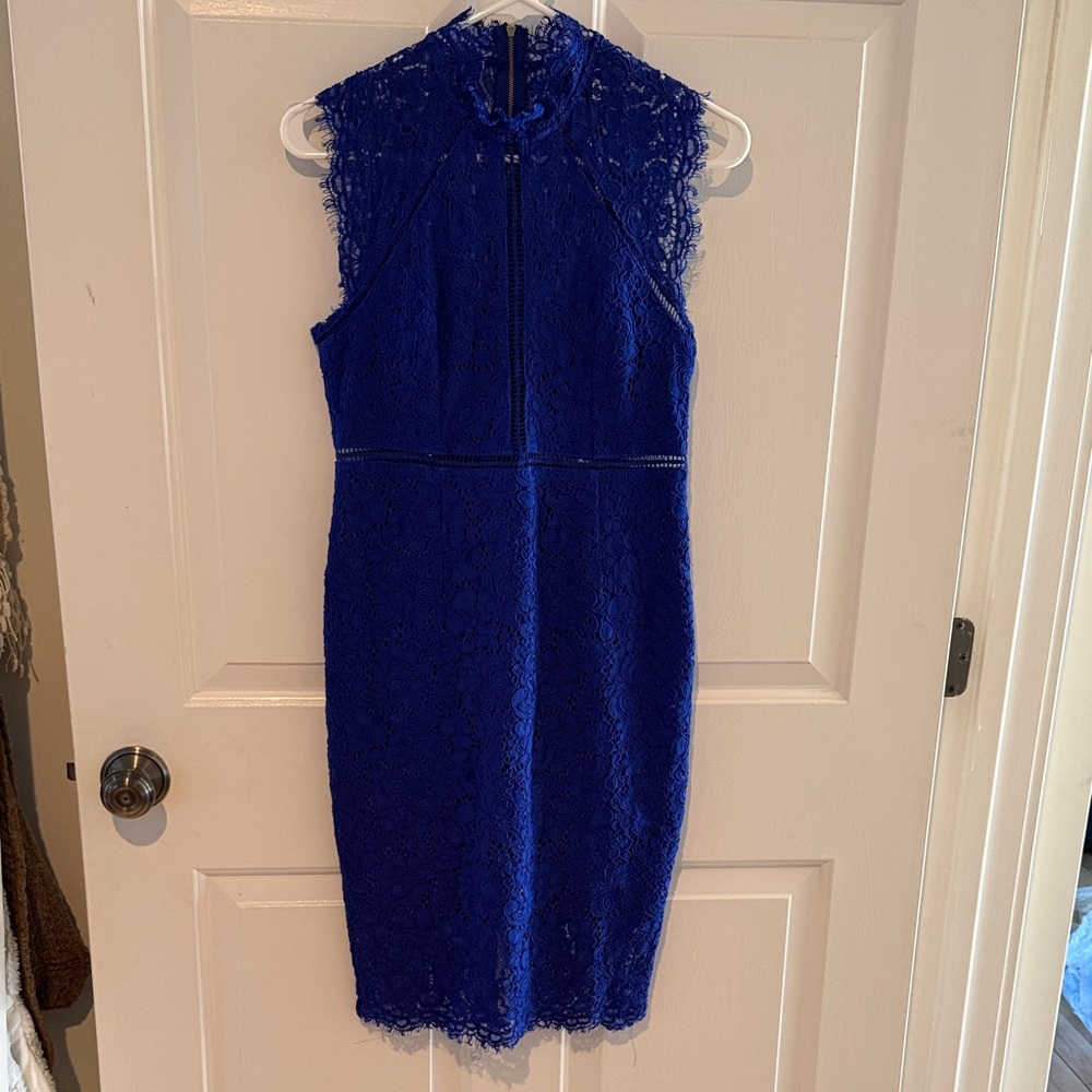 Bardot Royal Blue Lace Midi Dress